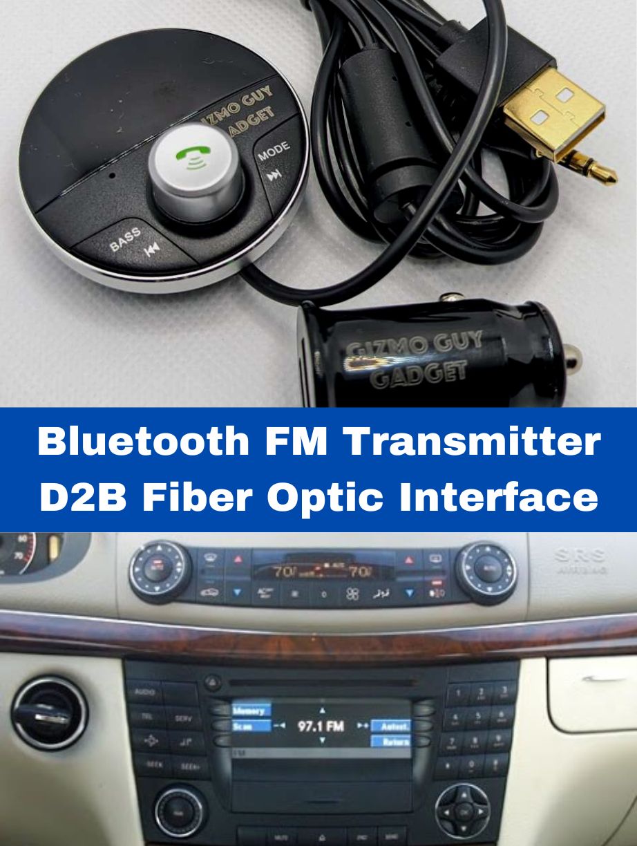 Bluetooth FM Transmitter for Car Radio Equipped with D2B Fiber Optic Interface
