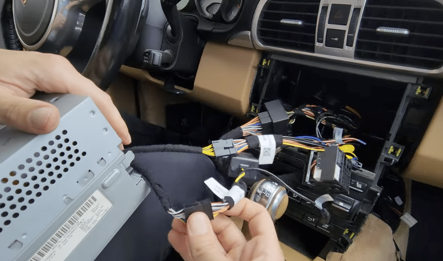 disassembled Porsche 911 dashboard