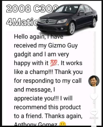 Gizmo Guy Gadget 5-star customer review for 2008 Mercedes C300 4Matic factory radio Bluetooth upgrade