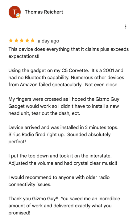 C5 Corvette Bluetooth Installed by Tom
