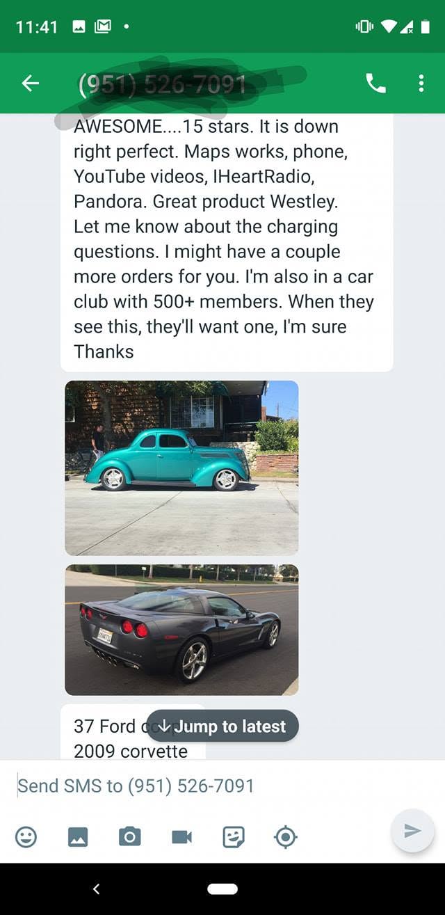 15-star customer review for 2007 C6 Corvette factory radio Bluetooth upgrade